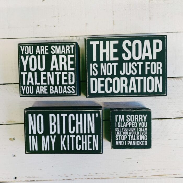 No Bitchin In My Kitchen Box Sign Funny Kitchen Decor 6 x 3 50 4