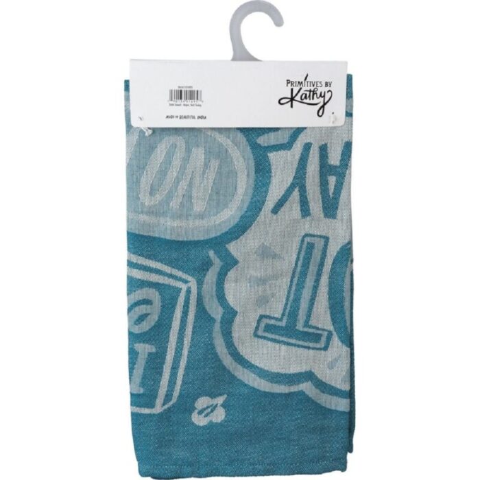 Nope Not Today Blue Bright Funny Snarky Dish Cloth Towel Ultra Soft and Absorbent Jacquard All Over Design Unfolds 20 x 28 Giftable 3