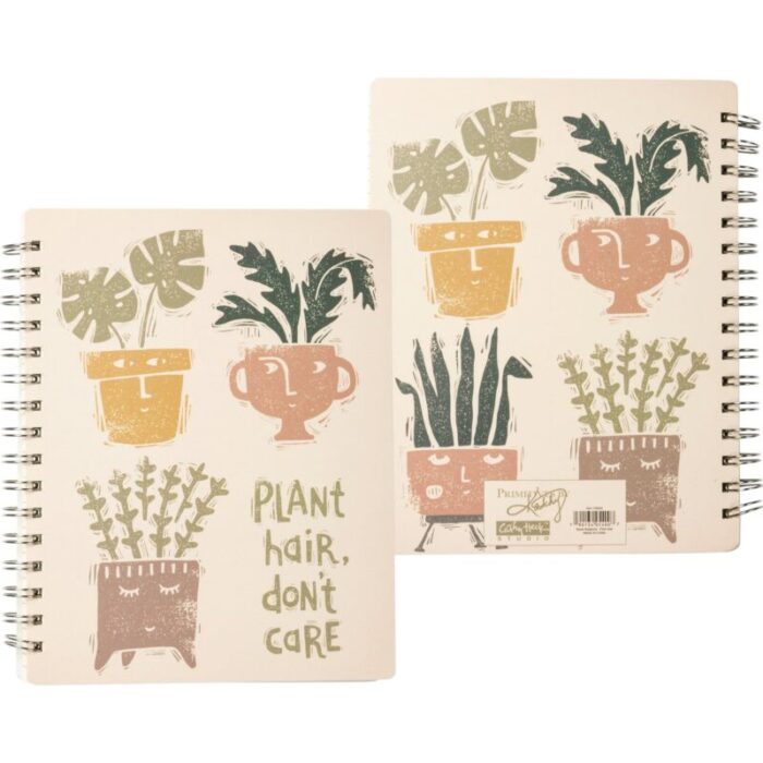 Plant Hair Dont Care Spiral Notebook Art on Both Sides 9 x 7 120 Lined Pages 3