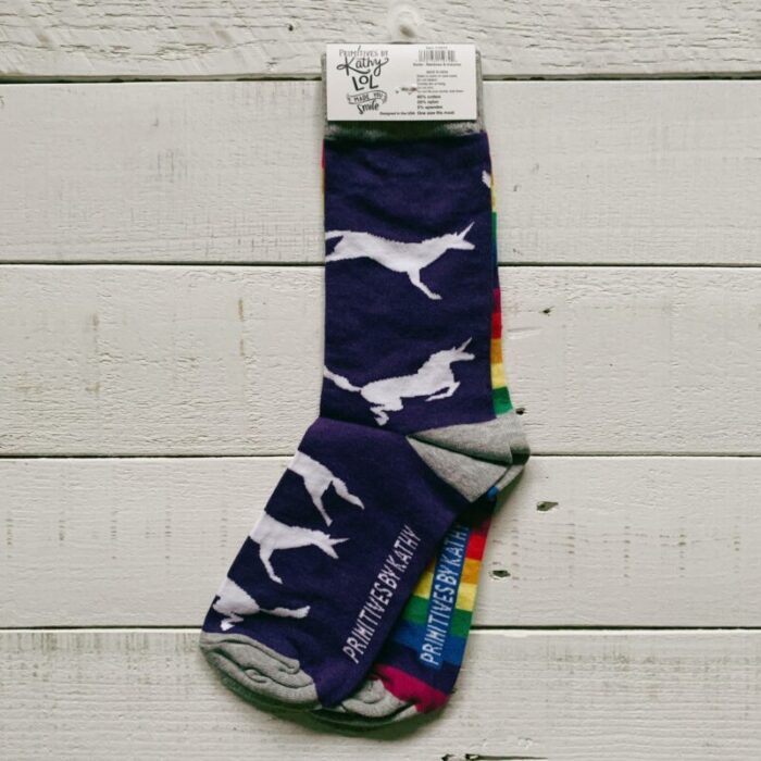 Rainbows And Unicorns Socks Mismatched Designs Unisex 4