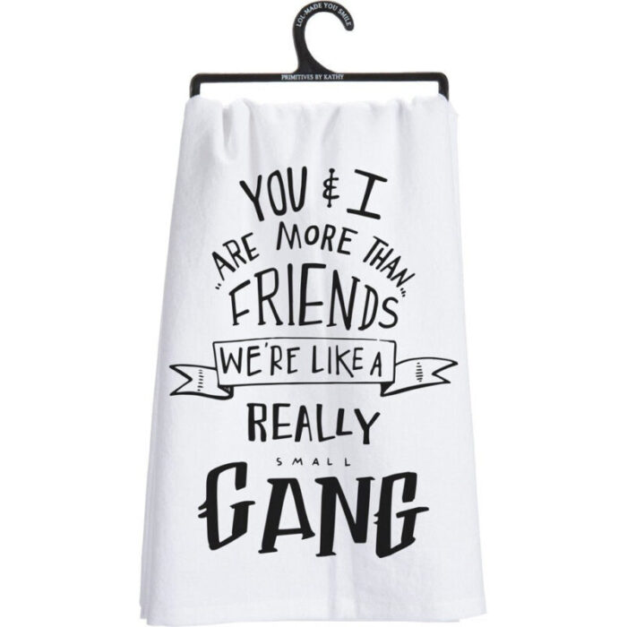 Set of 2 You I Are More Than Friends Were Like a Really Small Gang Funny Snarky Dish Cloth Towel Funny Tea Towel 2