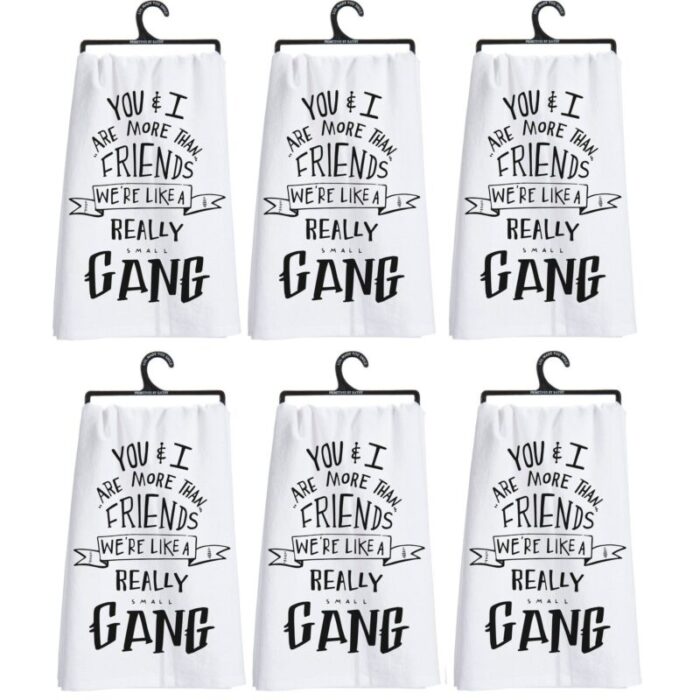 Set of 6 You I Are More Than Friends Were Like a Really Small Gang Funny Snarky Dish Cloth Towel Funny Tea Towel