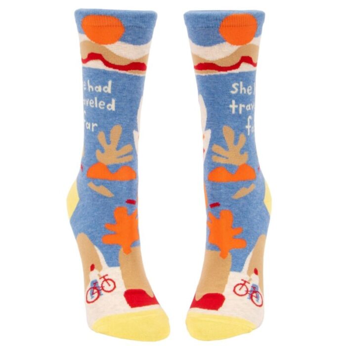 She Had Traveled Far Womens Crew Socks BlueQ at GetBullish 2