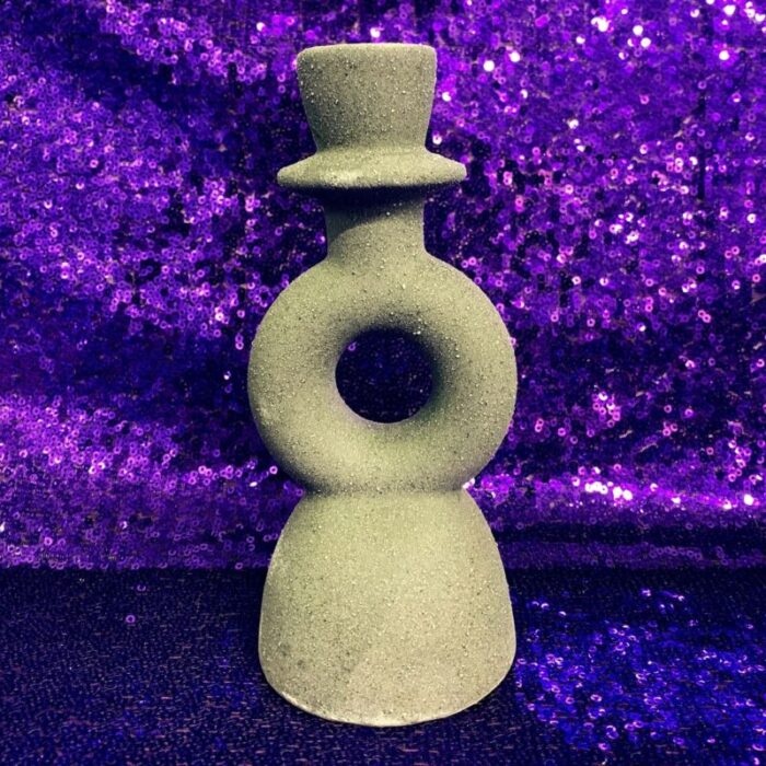 Small Abstract Candle Holder Ceramic Taper Candle Stand 3 x 7 3