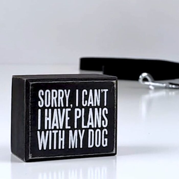 Sorry I Cant I Have Plans With My Dog Wooden Box Sign