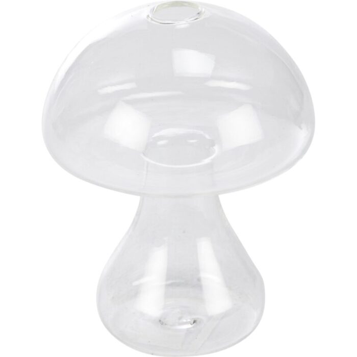 Standing Mushroom Mini Vase In Clear Transparent Glass 4 25 Tall 2