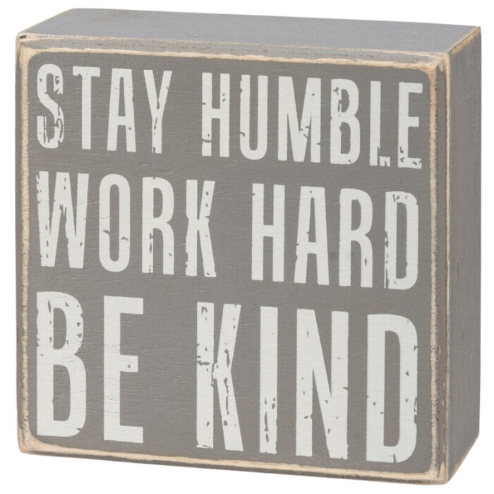 Stay Humble Gray Box Sign Set Giftable Home Decor 4 x 4 2