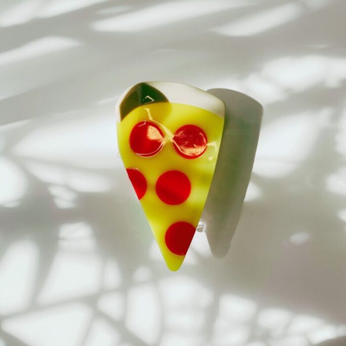 Velvet Claws Hair Clip in Pizza Slice Claw Clip in Velvet Travel Bag 4