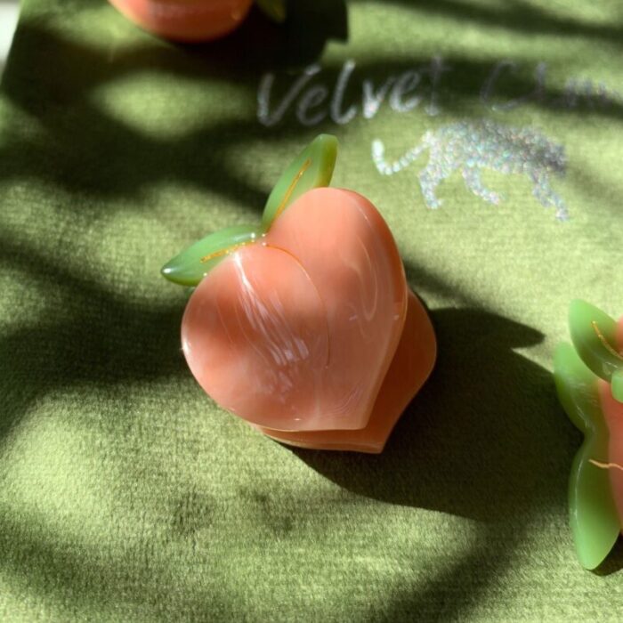 Velvet Claws Set of 4 Mini Peach Hair Clips Claw Clips in Velvet Travel Bag 7