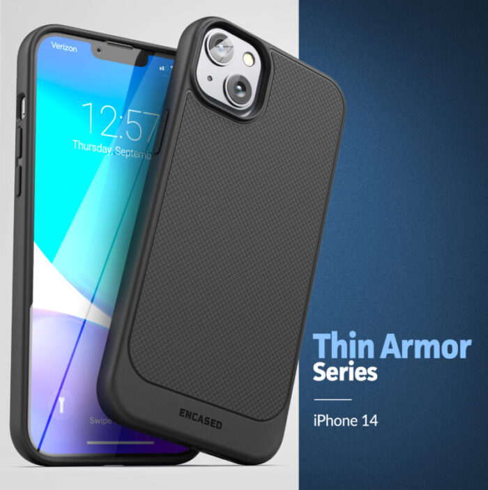 iPhone 14 Thin Armor Case with Screen Protector TA253BK 2