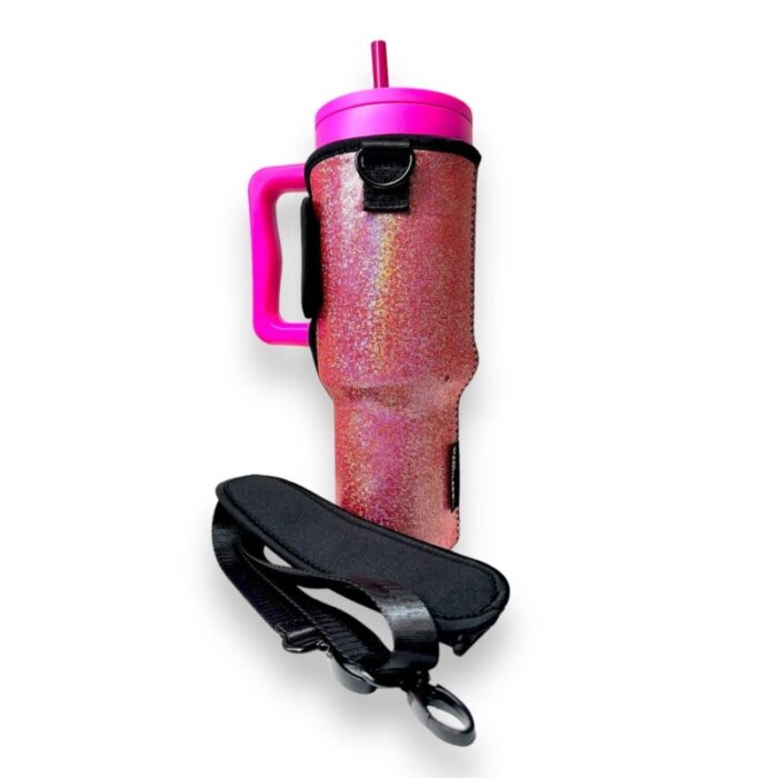 pink party 40oz tumbler with handle sleevedrink handlers 543879