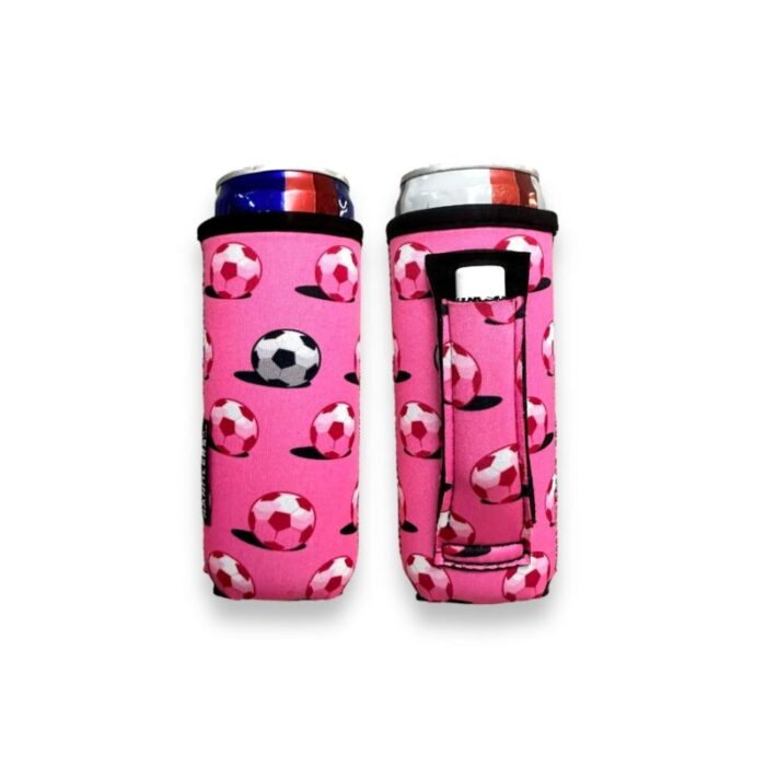 pink soccer 12oz slim can handlerdrink handlers 689201