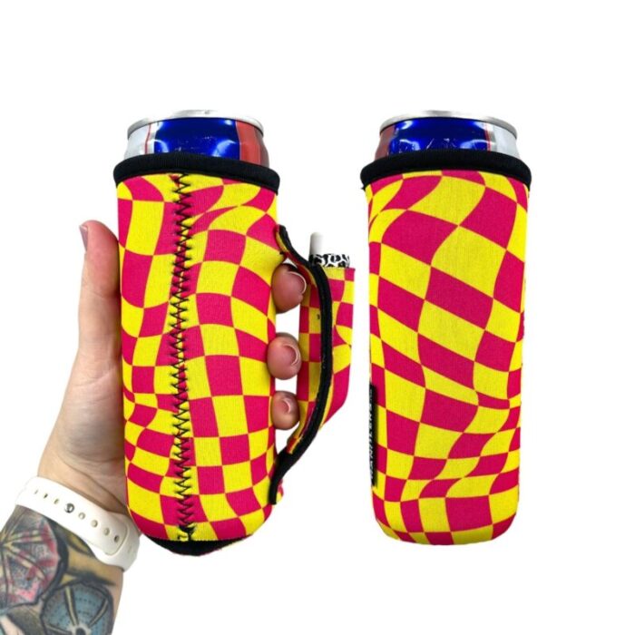 retro checkerboard 12oz slim can handlerdrink handlers 323848