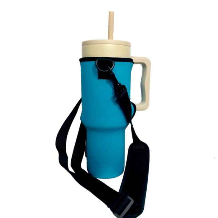 turquoise 40oz tumbler with handle sleevedrink handlers 542027